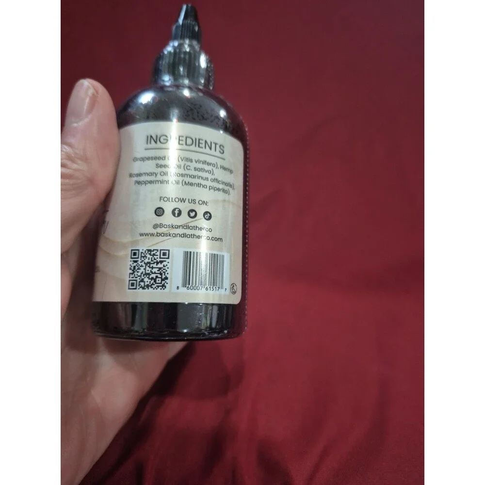 New Bask & Lather Scalp Stimulator Hair Growth Oil, Cold Pressed Mint & Rosemary